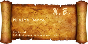 Musics Bence névjegykártya