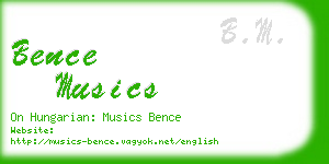 bence musics business card